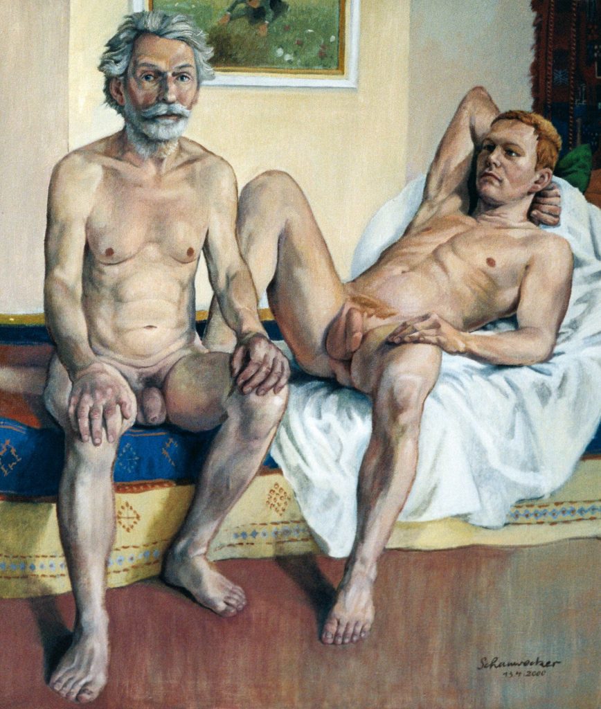 Werk von Peter Schauwecker (2000) mit dem Titel "Jung und alt"
