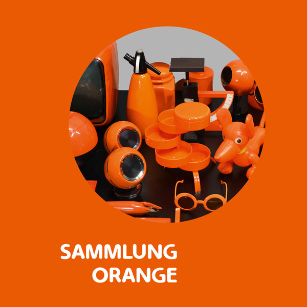 Grafik mit orangefarbenen Gegenständen 