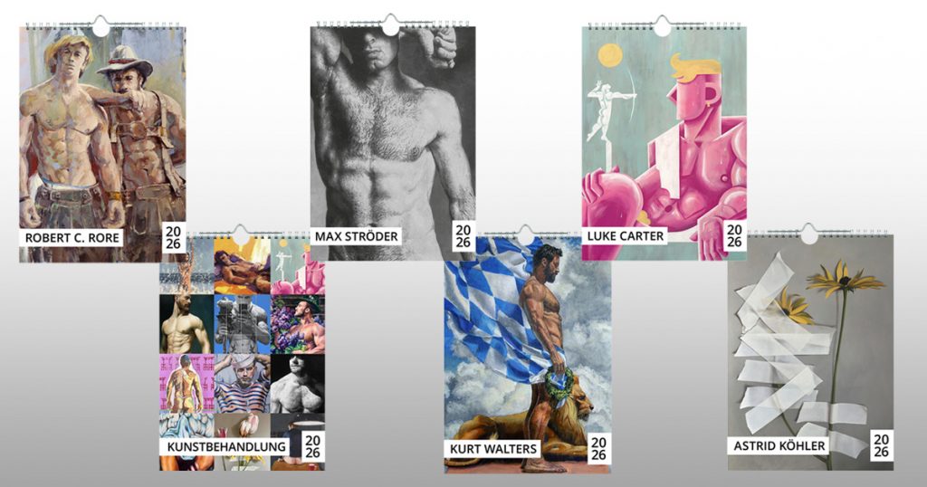 Die Titel-Cover der Kalender der Kunstbehandlung für 2026 