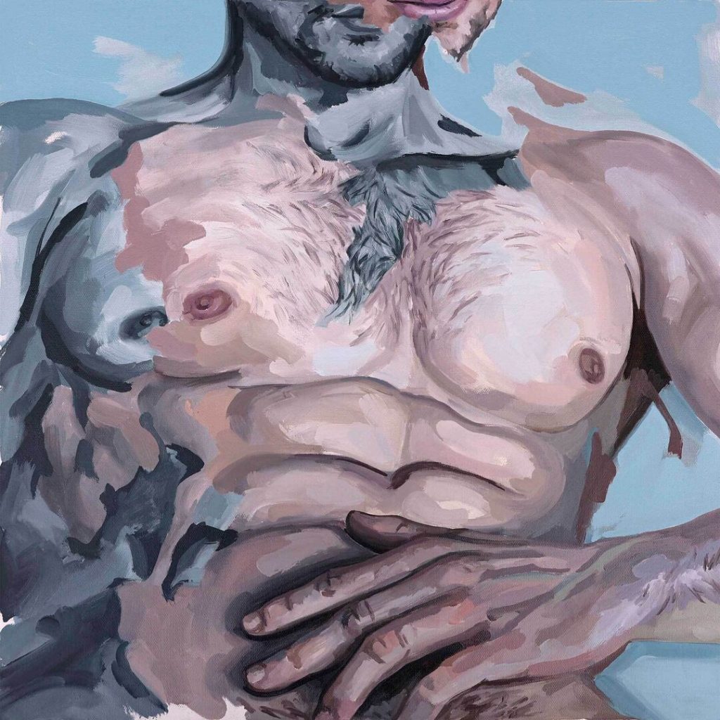 Daniel Jaen, Territory III, Öl auf Leinwand, 50x50cm, sign. inverso, dat. 2025, gerahmt 